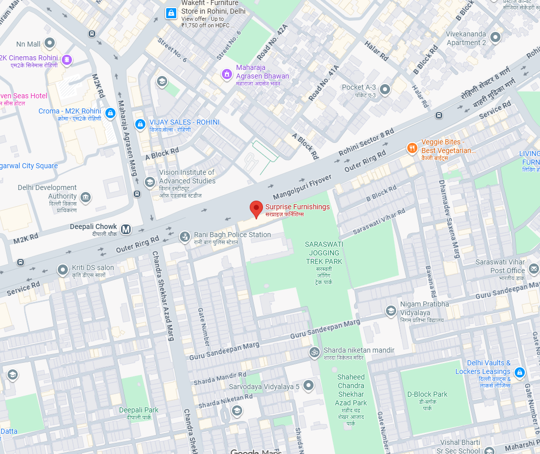 Map showing Surprise Furnishings in Pitampura, Delhi